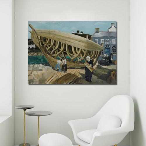 Πίνακας του Christopher Wood-Building the Boat 84x60 Τελαρωμένος καμβάς σε ξύλο με πάχος 2cm