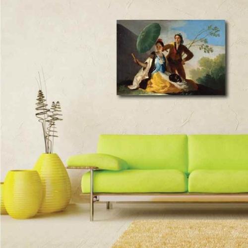 Πίνακας σε καμβά Francisco de Goya - The Parasol - 1777 174x120 Τελαρωμένος καμβάς σε ξύλο με πάχος 2cm