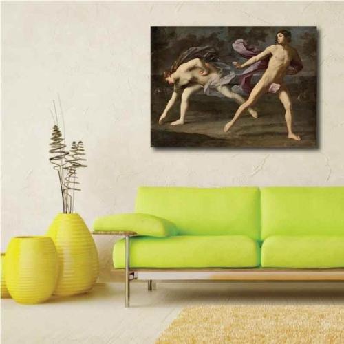 Πίνακας σε καμβά Guido Reni - Hippomenes and Atalanta - 1619 138x100 Τελαρωμένος καμβάς σε ξύλο με πάχος 2cm