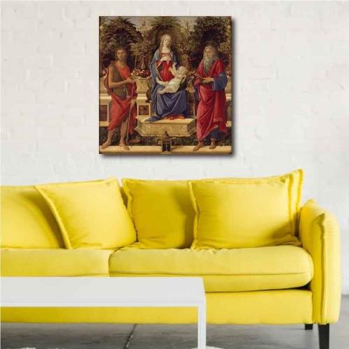 Πίνακας σε καμβά Sandro Botticelli - The Bardi Altarpiece - 1484 120x125 Τελαρωμένος καμβάς σε ξύλο με πάχος 2cm