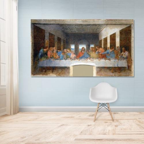 Πίνακας σε καβά Leonardo da Vinci - The Last Supper 199x110 Τελαρωμένος καμβάς σε ξύλο με πάχος 2cm