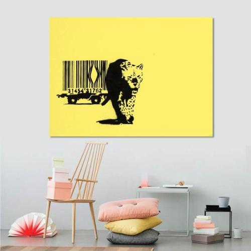 Πίνακας σε καμβά Banksy - Barcode 42x30 Τελαρωμένος καμβάς σε ξύλο με πάχος 2cm