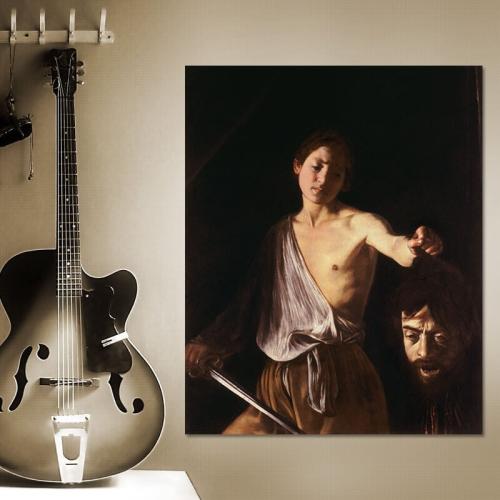 Πίνακας σε καμβά Caravaggio - David with the Head of Goliath 100x124 Τελαρωμένος καμβάς σε ξύλο με πάχος 2cm