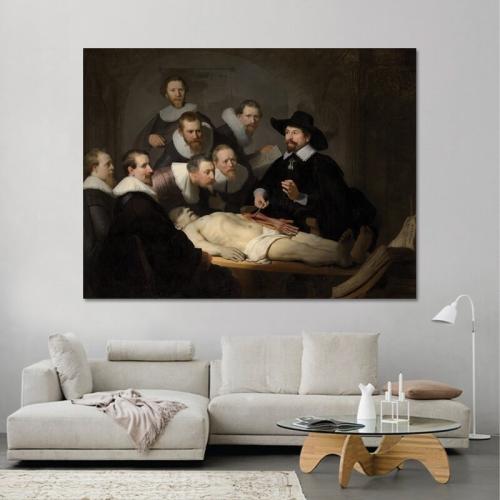 Πίνακας σε καμβά Rembrandt - The Anatomy Lesson of Dr Nicolaes Tulp 106x80 Τελαρωμένος καμβάς σε ξύλο με πάχος 2cm