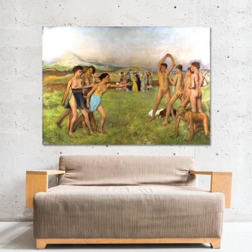 Πίνακας σε καμβά Degas - Young Spartans 171x120 Τελαρωμένος καμβάς σε ξύλο με πάχος 2cm