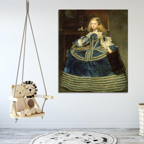 Πίνακας σε καμβά Diego Velázquez - Infanta Margarita Teresa in a Blue Dress 60x72 Τελαρωμένος καμβάς σε ξύλο με πάχος 2cm