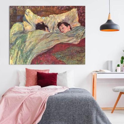 Πίνακας σε καμβά Toulouse Lautrec - in Bed 39x30 Τελαρωμένος καμβάς σε ξύλο με πάχος 2cm