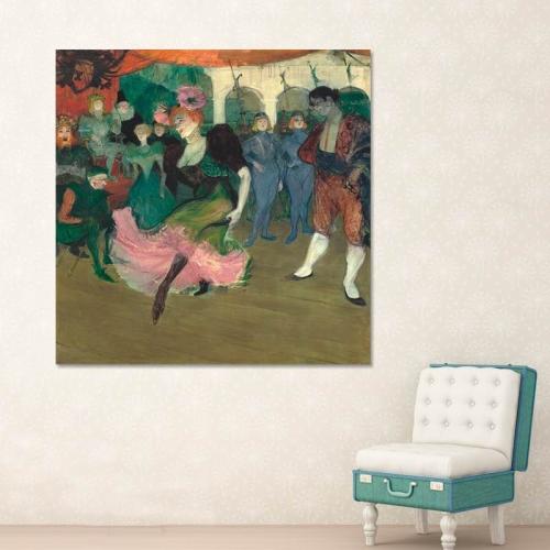 Πίνακας σε καμβά Toulouse Lautrec - Marcelle Lender Dancing the Bolero in Chilpéric 40x40 Τελαρωμένος καμβάς σε ξύλο με πάχος 2cm