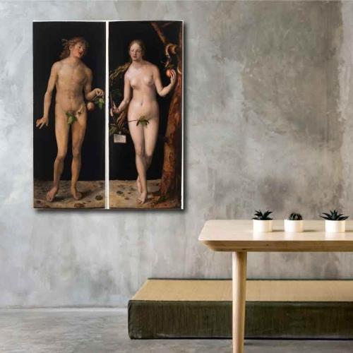 Πίνακας σε καμβά Albrecht Dürer - Adam and Eve 110x139 Τελαρωμένος καμβάς σε ξύλο με πάχος 2cm