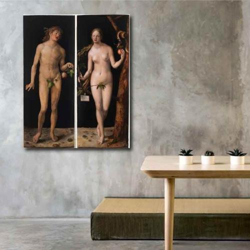 Πίνακας σε καμβά Albrecht Dürer - Adam and Eve 80x100 Τελαρωμένος καμβάς σε ξύλο με πάχος 2cm
