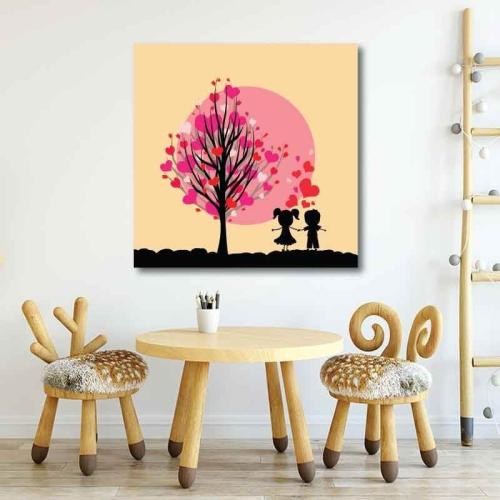 Πίνακας σε καμβά Δέντρο της αγάπης 60x60 Τελαρωμένος καμβάς σε ξύλο με πάχος 2cm