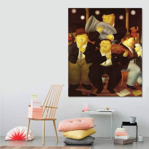 Πίνακας σε καμβά Fernando Βotero - Four Musicians 100x120 Τελαρωμένος καμβάς σε ξύλο με πάχος 2cm