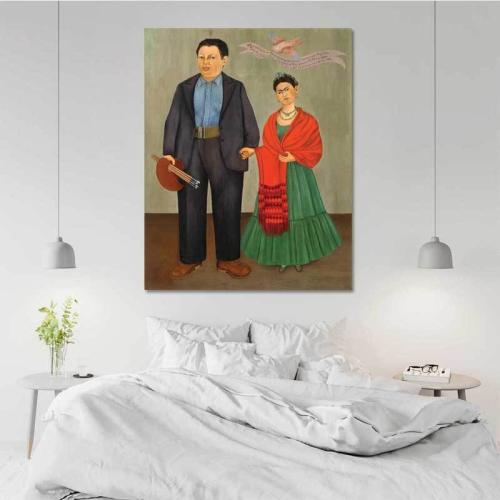 Πίνακας σε καμβά Frida Kahlo - Frida and Diego Rivera 50x64 Τελαρωμένος καμβάς σε ξύλο με πάχος 2cm