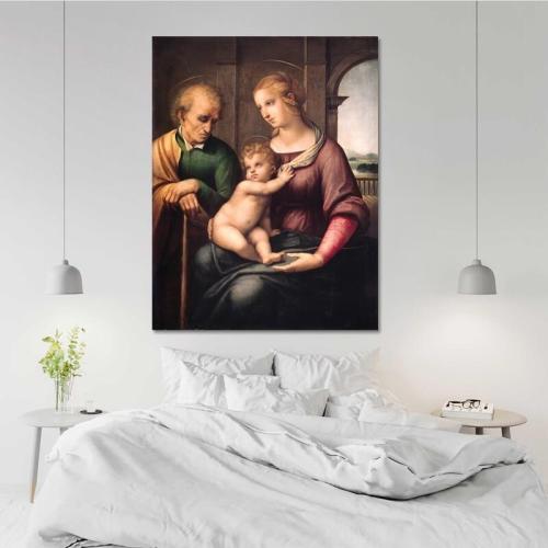 Πίνακας σε καμβά Raffaello - Madonna with Beardless St. Joseph 50x66 Τελαρωμένος καμβάς σε ξύλο με πάχος 2cm