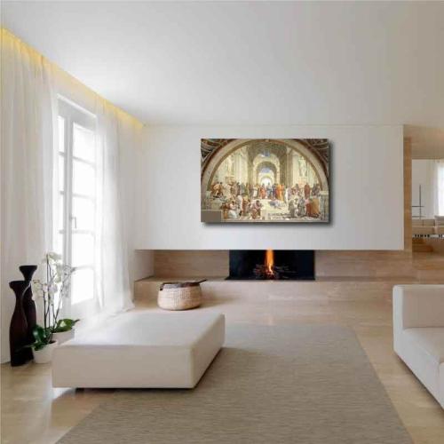 Πίνακας σε καμβά Raffaello Sanzio da Urbino - School of Athens 154x100 Τελαρωμένος καμβάς σε ξύλο με πάχος 2cm