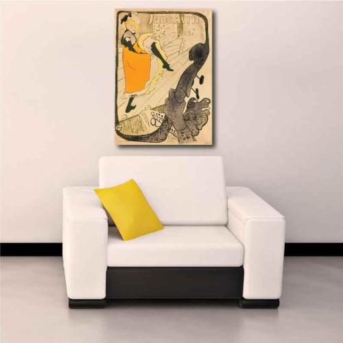 Πίνακας σε καμβά Toulouse Loutrec - Jane Avril Poster 120x169 Τελαρωμένος καμβάς σε ξύλο με πάχος 2cm