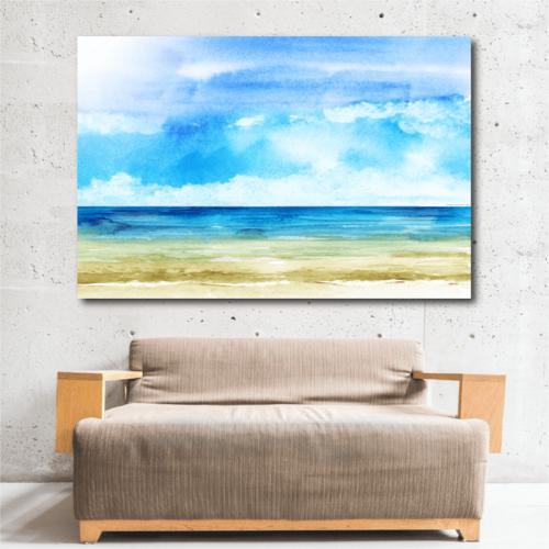 Πίνακας σε καμβά με Θάλασσα με αμμουδιά 30x45 Τελαρωμένος καμβάς σε ξύλο με πάχος 2cm