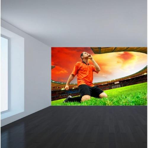 Ταπετσαρία τοίχου Χαρούμενος ποδοσφαιριστής 160x90 Ύφασμα