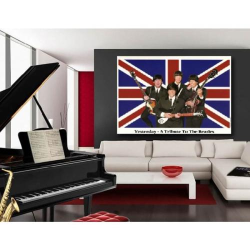 Πίνακας σε καμβά των Beatles English Flag 80x120 Τελαρωμένος καμβάς σε ξύλο με πάχος 2cm