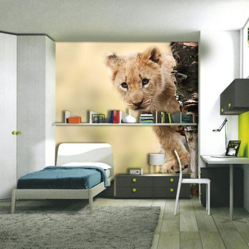 Ταπετσαρία τοίχου με λιονταράκι 160x90 Βινύλιο