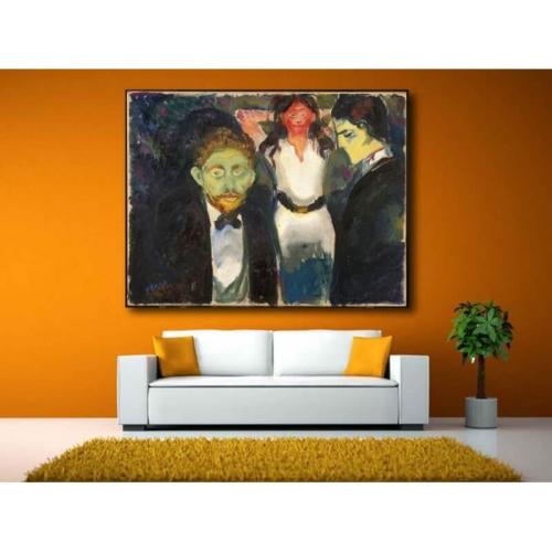 Πίνακας σε καμβά του Edvard Munch Jealousy 60x90 Τελαρωμένος καμβάς σε ξύλο με πάχος 2cm