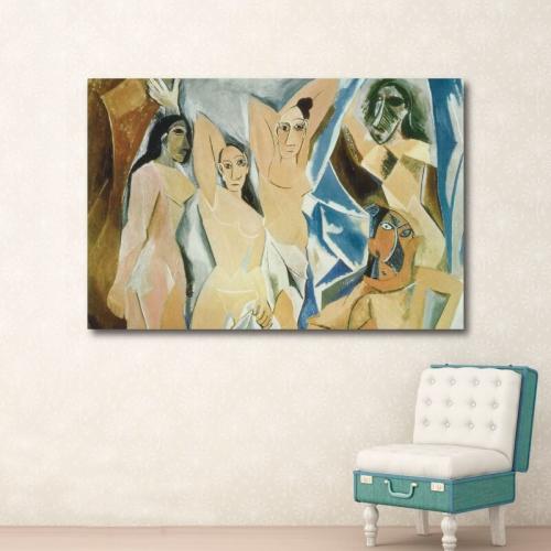 Πίνακας σε καμβά του Picasso Les Demoiselles d'Avignon 130x195 Τελαρωμένος καμβάς σε ξύλο με πάχος 2cm