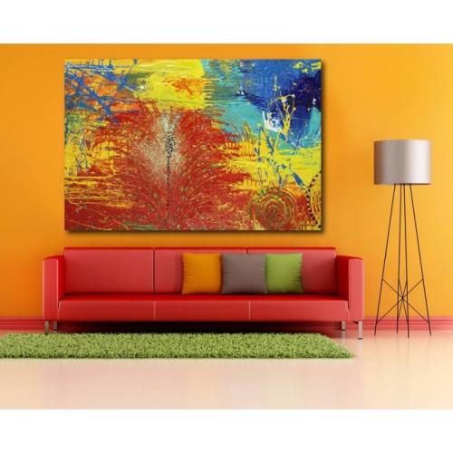 Πίνακας σε καμβά abstract expressionism 100x150 Τελαρωμένος καμβάς σε ξύλο με πάχος 2cm