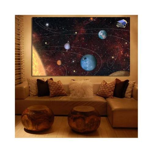 Πίνακας σε καμβά με ήλιο και πλανήτες 50x75 Τελαρωμένος καμβάς σε ξύλο με πάχος 2cm