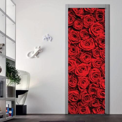 Αυτοκόλλητα πόρτας Κόκκινα Τριαντάφυλλα 100x220 Αυτοκόλλητα πόρτας