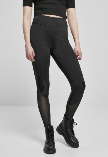 Women's Highwaist Mixed Tech Leggings Black/Black