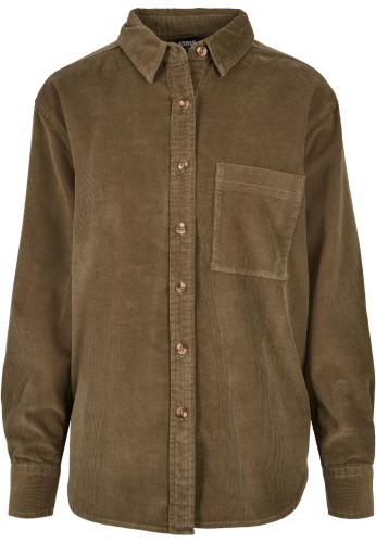 Women's corduroy oversized shirt olive