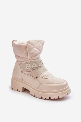 Women's Insulated Zipper Snow Boots Light Beige Zeva