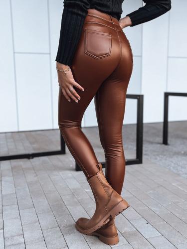 Women's leather trousers TOURMALIN camel Dstreet