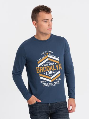 Ombre Men's collegiate style printed longsleeve - blue