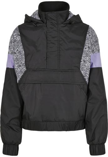 Women's AOP Mixed Pull Over Jacket Black/Zebra