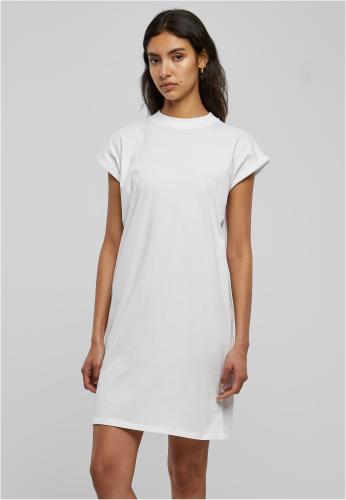 Women's tortoise dress with extended shoulders - white