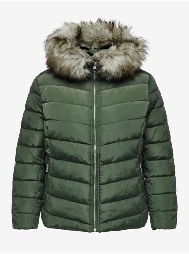 Green women's quilted jacket ONLY CARMAKOMA New Ellan - Women