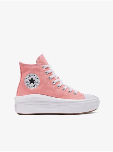 Ροζ γυναικεία πάνινα παπούτσια στον αστράγαλο στην πλατφόρμα Converse Chuck Taylor - Γυναικεία