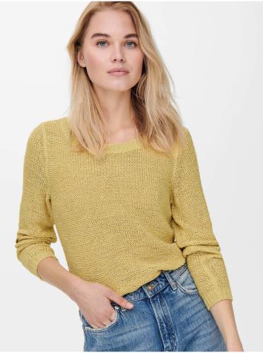 Κίτρινο γυναικείο πουλόβερ με ραβδώσεις ΜΟΝΟ Geena - Γυναικεία
