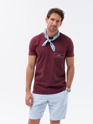 Ombre Ανδρικό βαμβακερό μπλουζάκι με στάμπα τσέπης