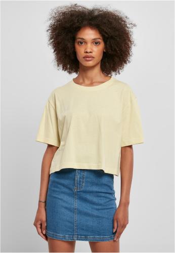 Women's short oversized T-shirt in soft yellow color