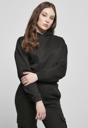 Women's Short Oversized Hooded Sweatshirt Black