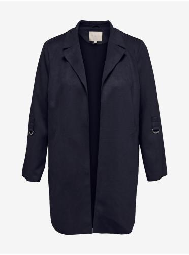 Σκούρο μπλε ελαφρύ παλτό για γυναίκες σε σουέτ φινίρισμα ΜΟΝΟ CARMAKOMA Joline - Κυρίες