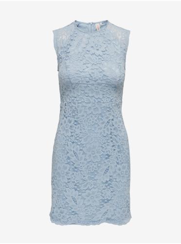 Γαλάζιο γυναικείο δαντελένιο φόρεμα ΜΟΝΟ Arzina - Γυναικεία