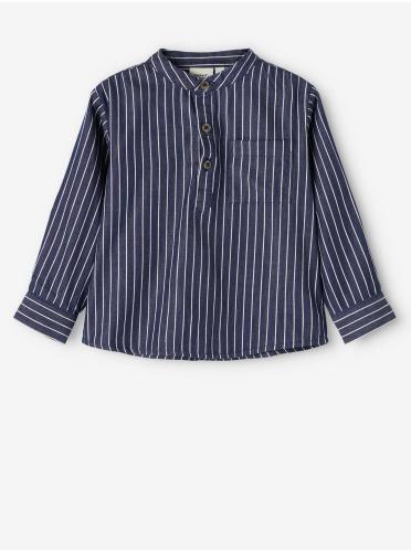 Σκούρο μπλε ριγέ πουκάμισο για αγόρια Όνομα It Stripes - Αγόρια