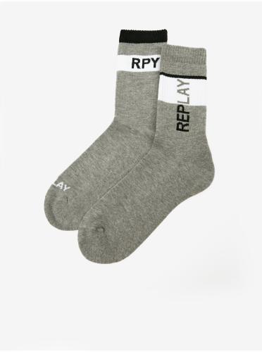 Σετ από δύο ζευγάρια γκρι ανδρικές κάλτσες Replay - Άνδρες