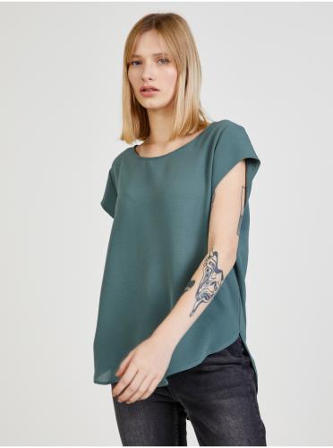 Πράσινη μπλούζα με φερμουάρ στην πλάτη ΜΟΝΟ Vic - Γυναικεία