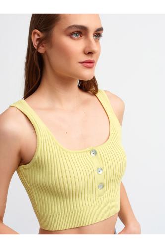 Dilvin Women's Yellow Tank Top with Pops and Buttons