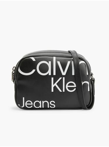 Μαύρη γυναικεία τσάντα χιαστί με σχέδια Calvin Klein Jeans - Γυναικεία