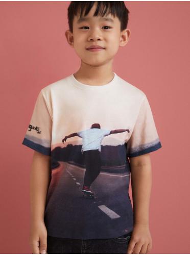Ανοιχτό ροζ T-shirt για αγόρια Desigual Kiwi - Αγόρια